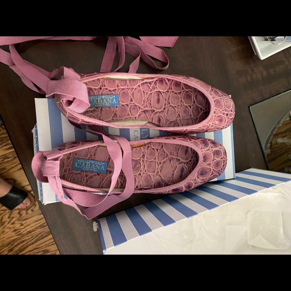 Hollywould Cabana Croc ballet style flats